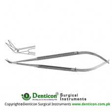Micro Vascular Scissors Round Handle - Delicate Blades - One Blade with Probe Tip - Angled 45° Stainless Steel, 16.5 cm - 6 1/2"